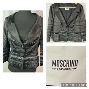 Moschino Cheap and Chic Crop Blazer Black Size 10